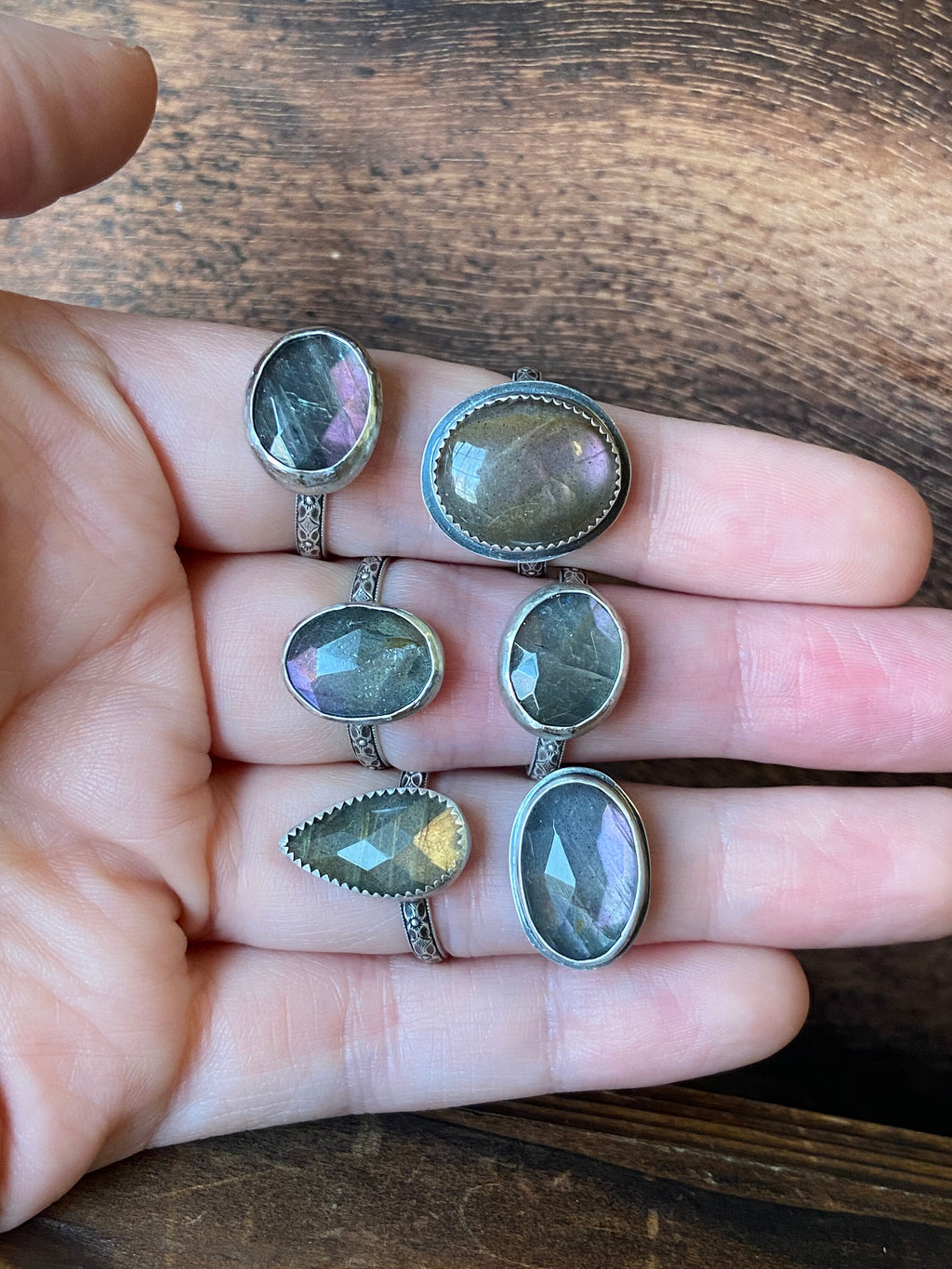 Sunset Labradorite Ring - Size 7.5