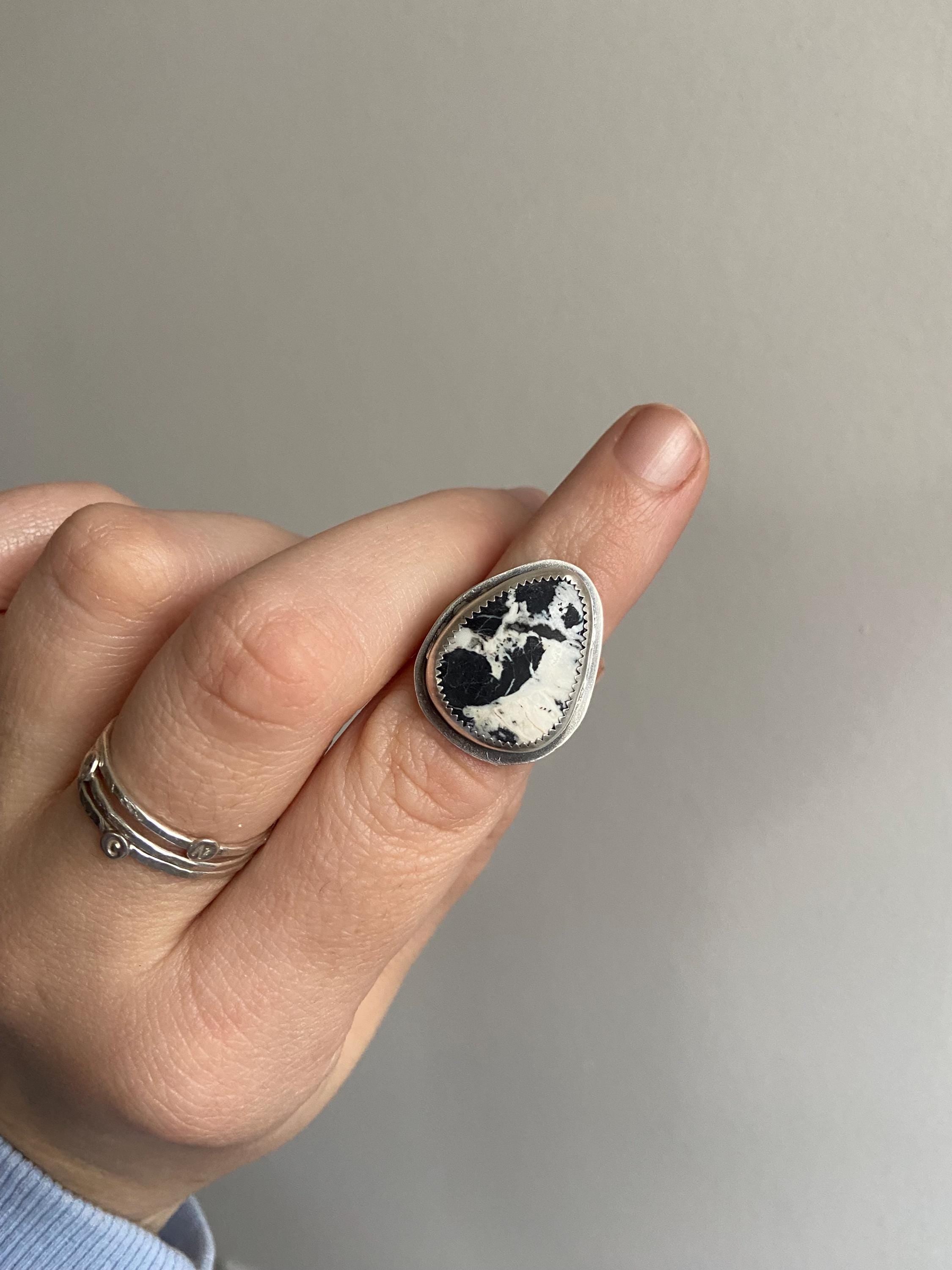 White Buffalo Ring - Size 6.25