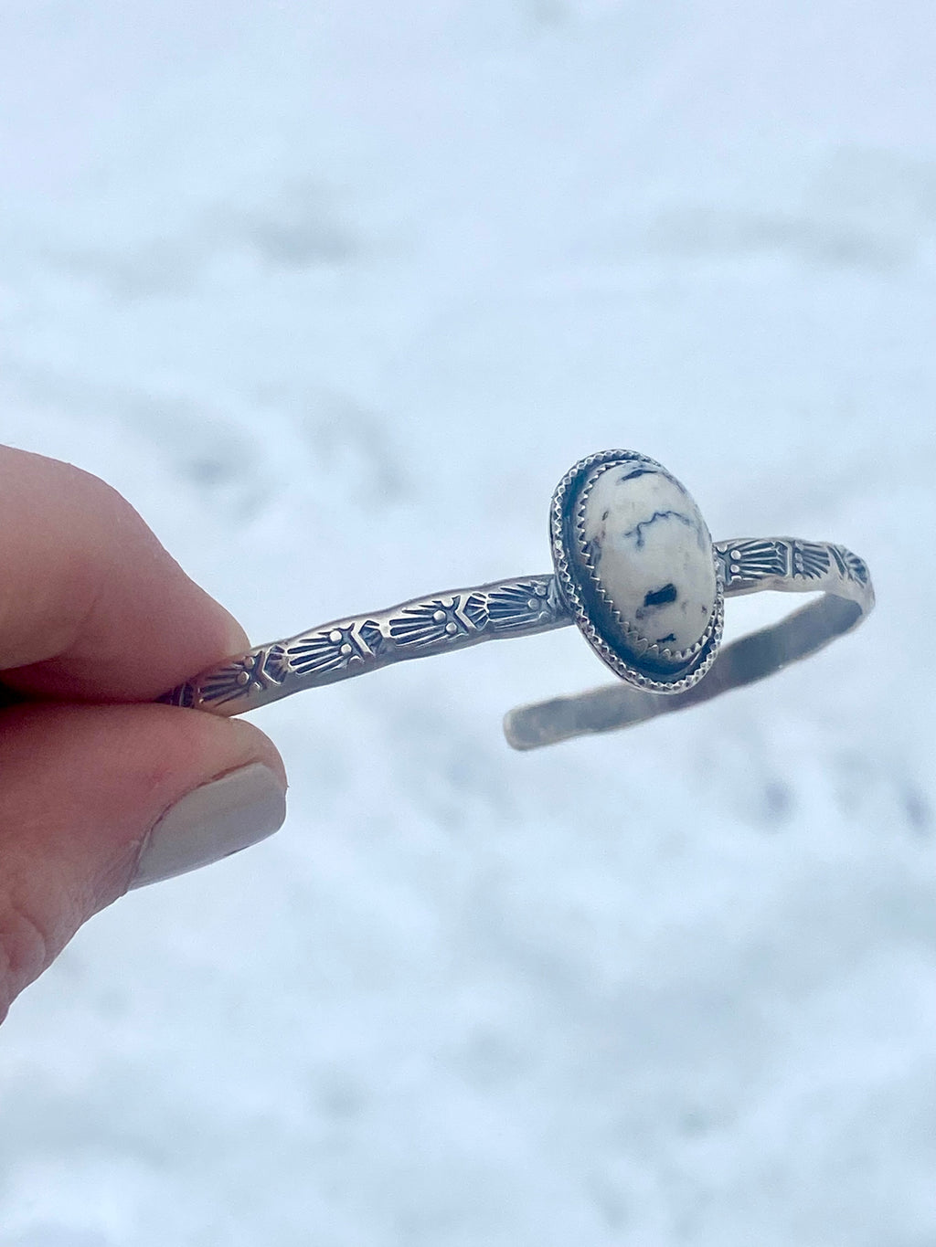 White Buffalo stacking cuff