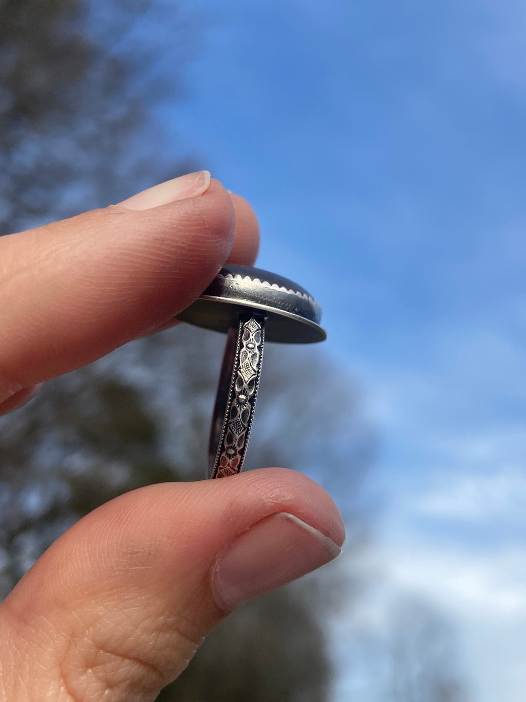 Sunset Labradorite Ring - Size 7.5