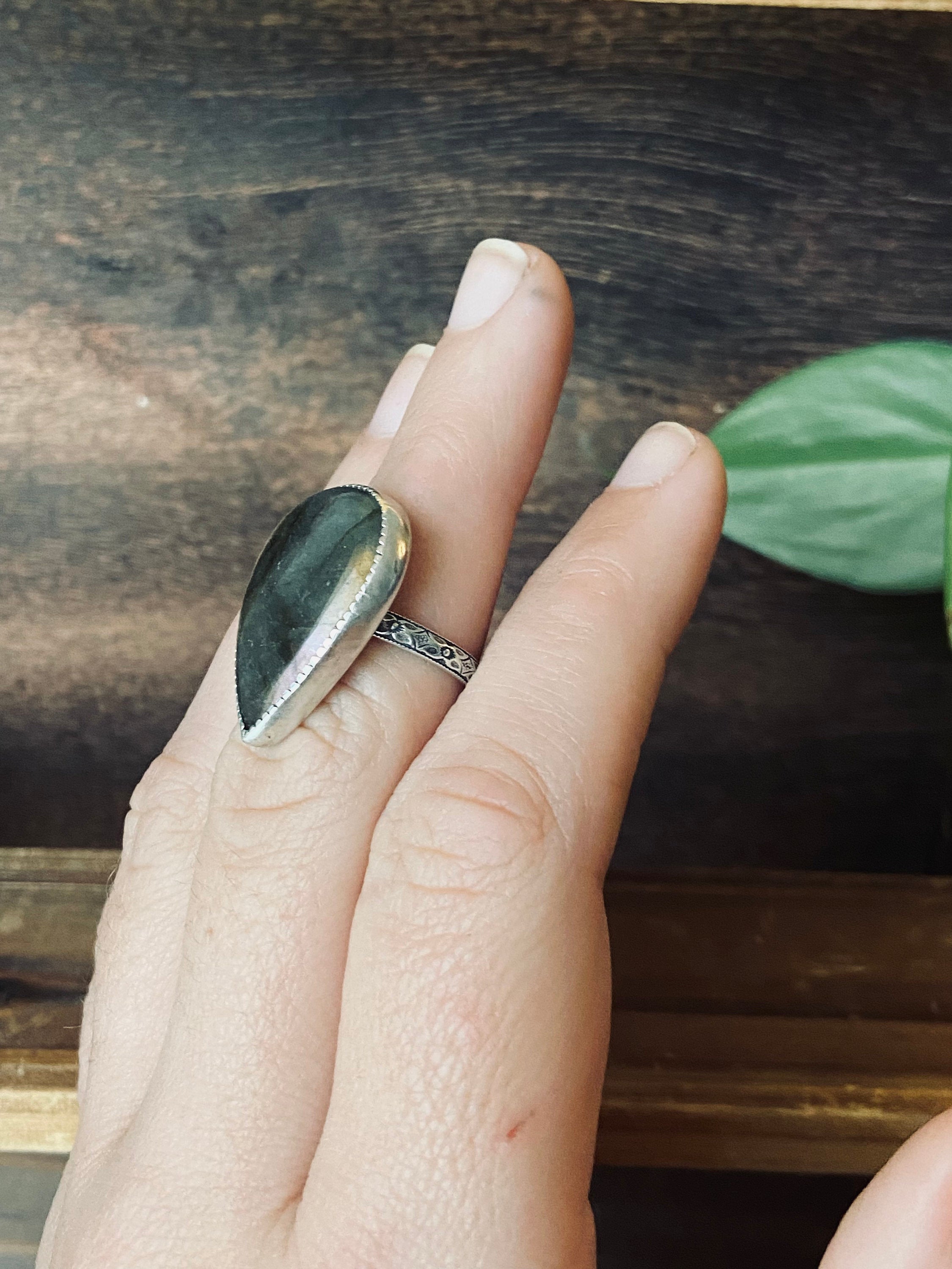 Sunset Labradorite Ring - Size 7.25