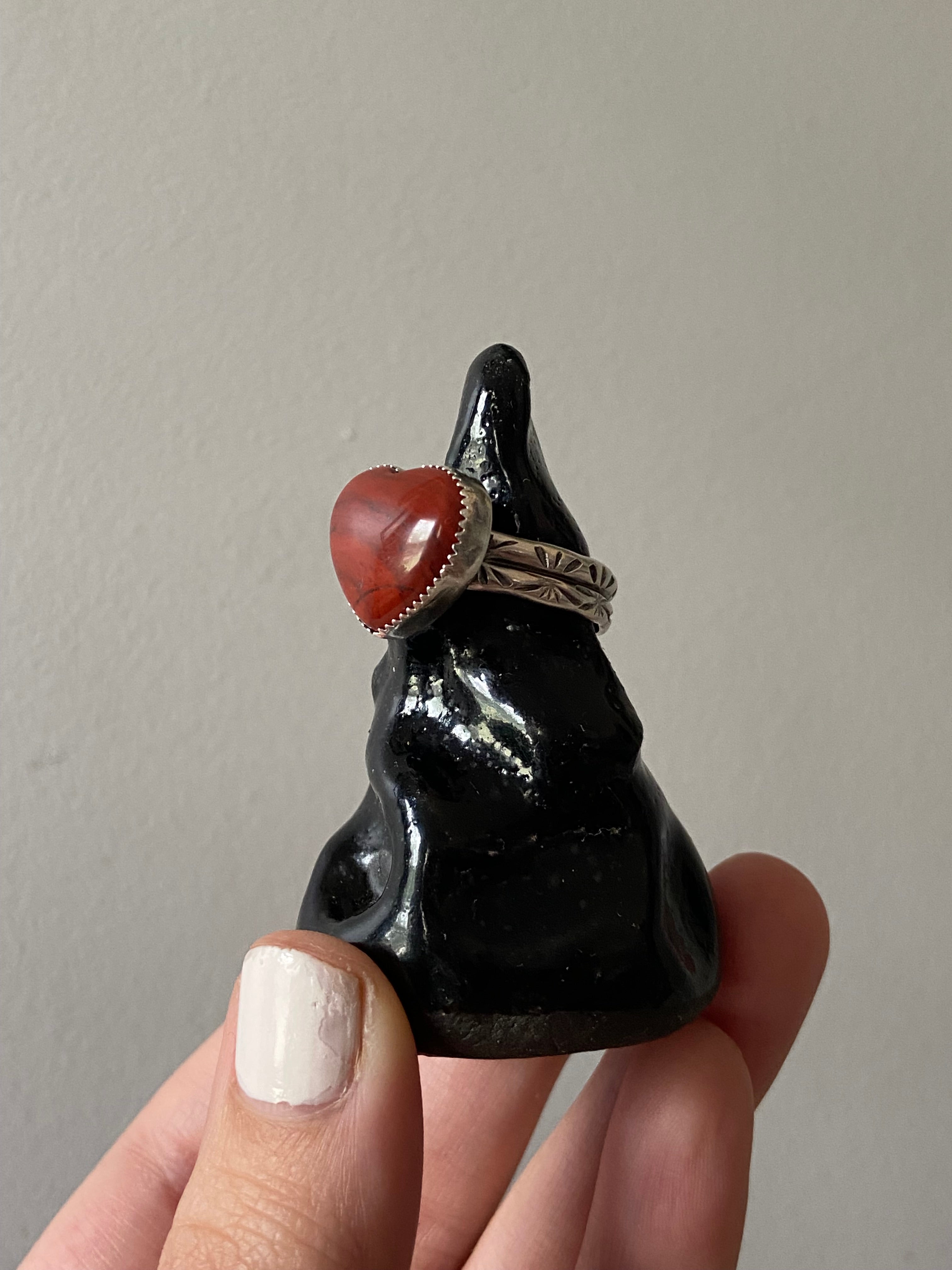Red Jasper heart ring