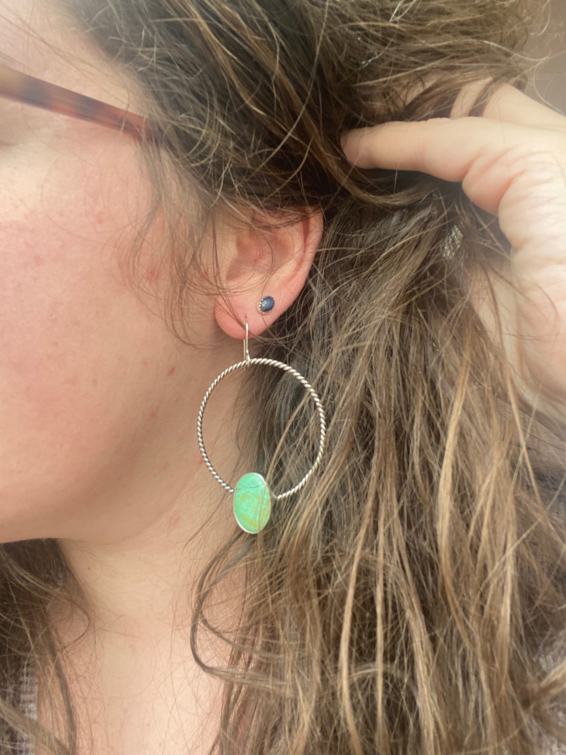 Blue Moon turquoise rope hoops