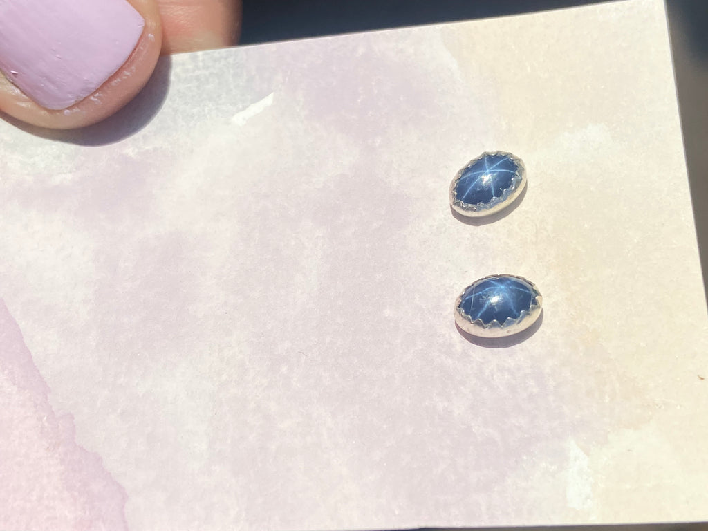 Star Sapphire mini studs
