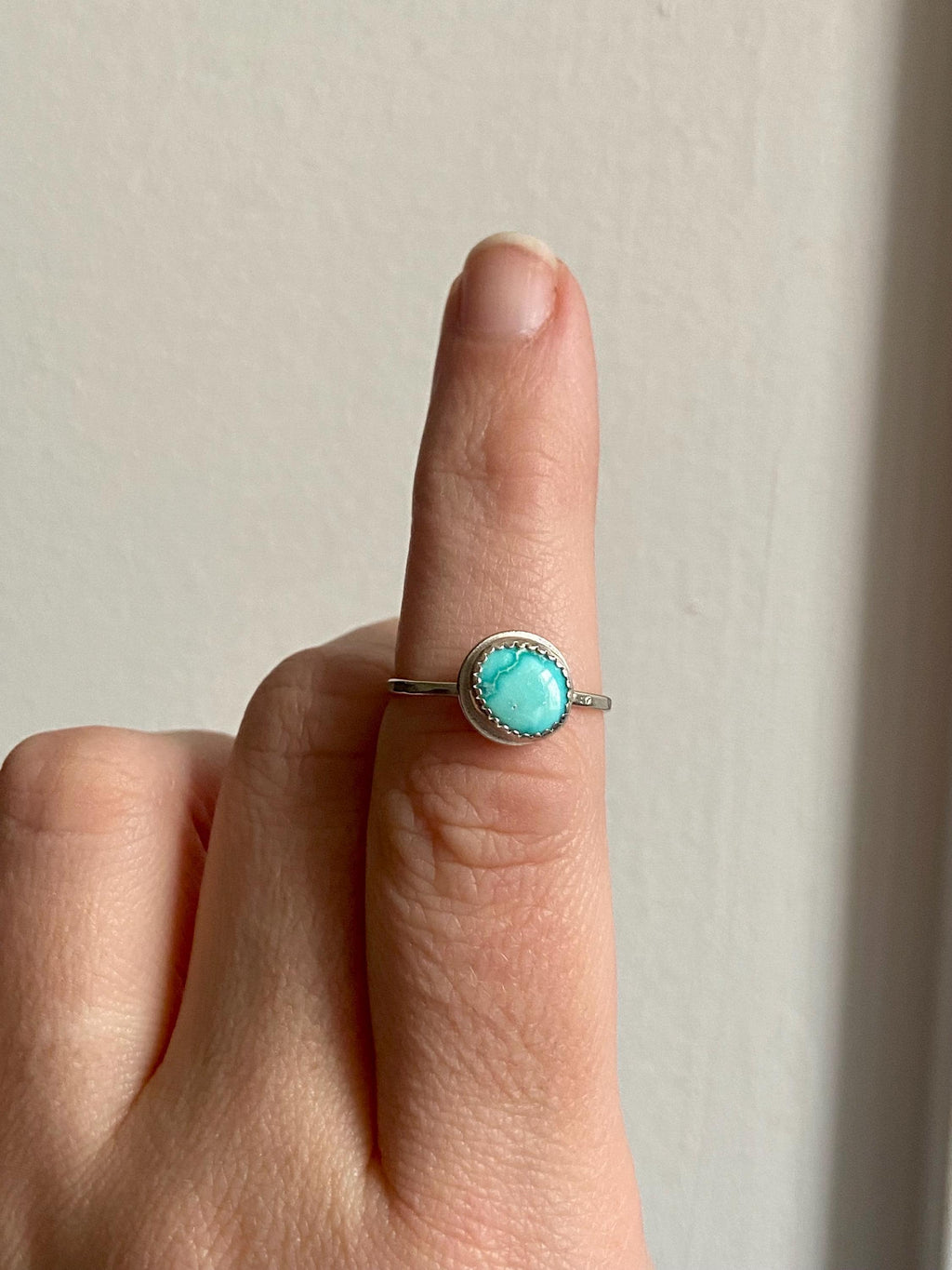 White Water Turquoise Ring - Size 8