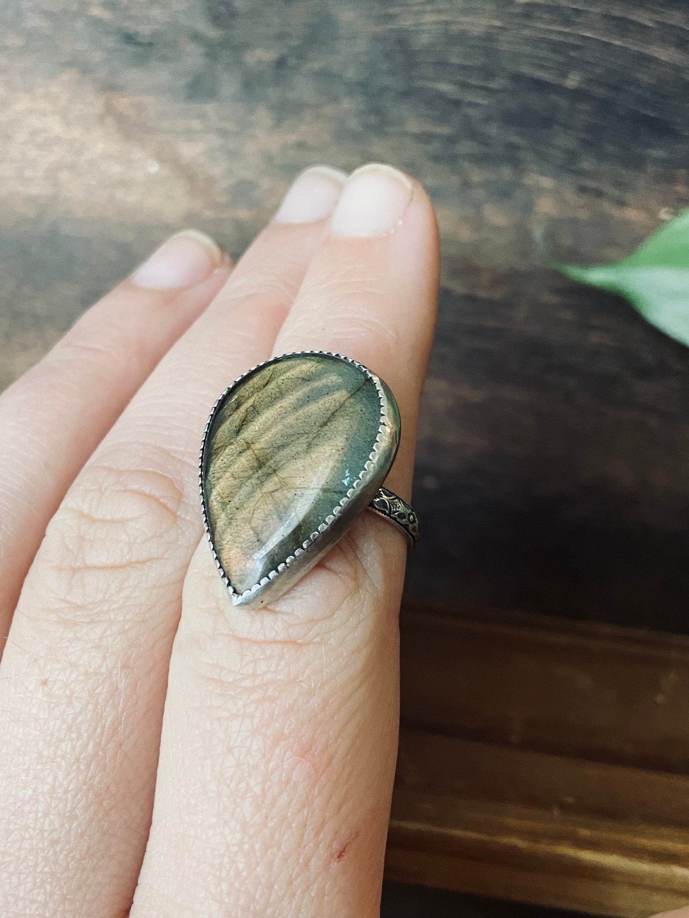 Sunset Labradorite Ring - Size 7.25