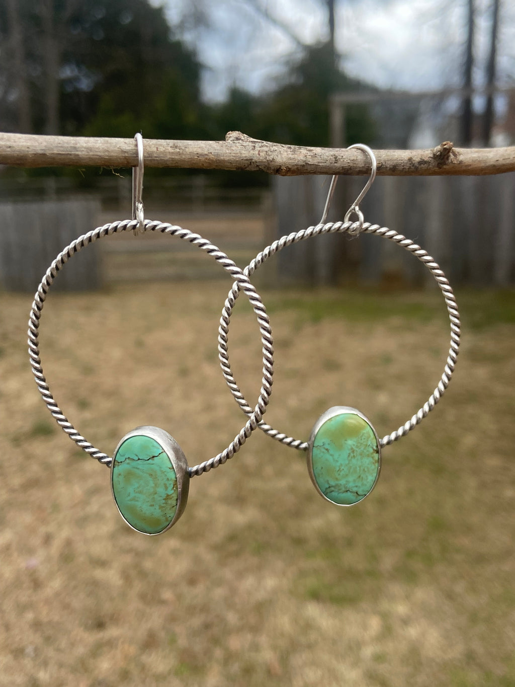 Blue Moon turquoise rope hoops