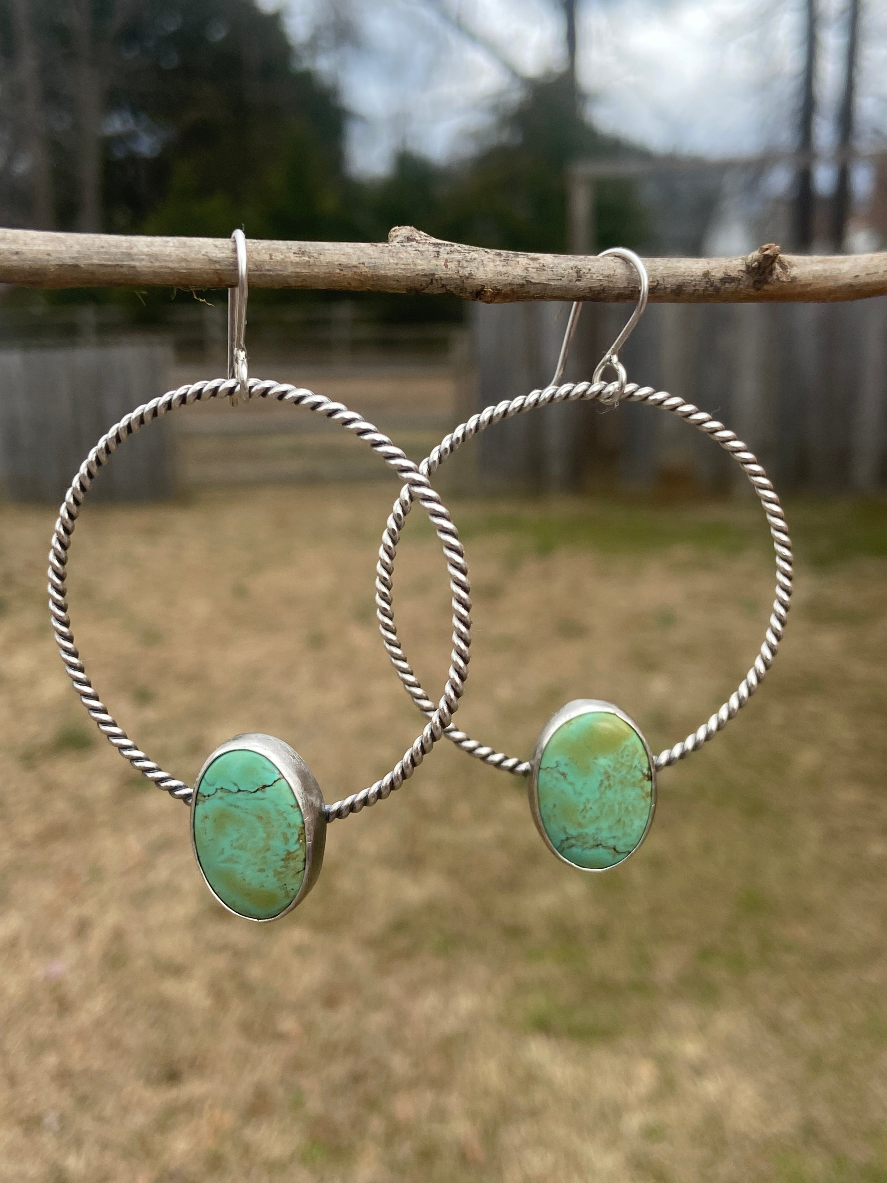 Blue Moon turquoise rope hoops