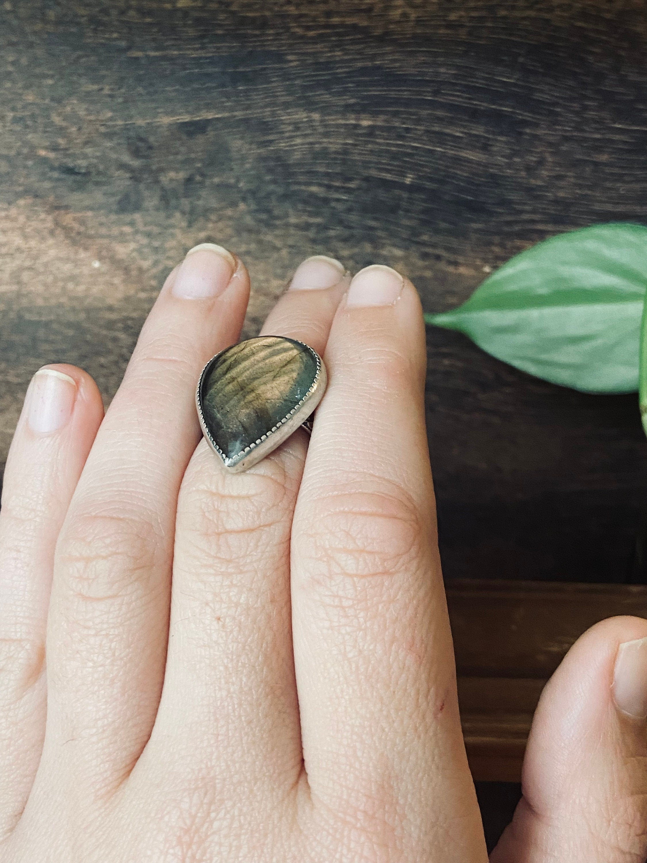 Sunset Labradorite Ring - Size 7.25