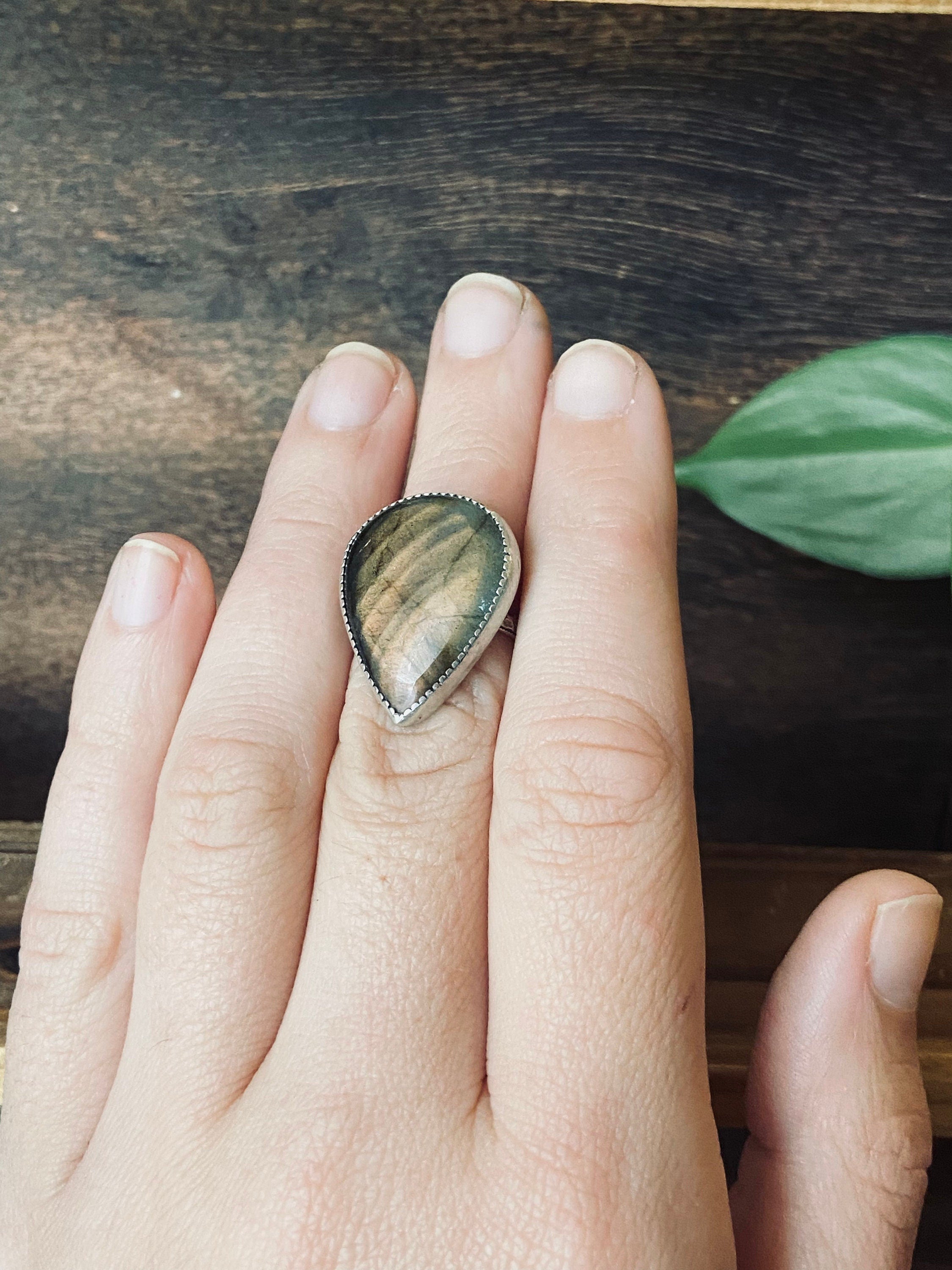 Sunset Labradorite Ring - Size 7.25