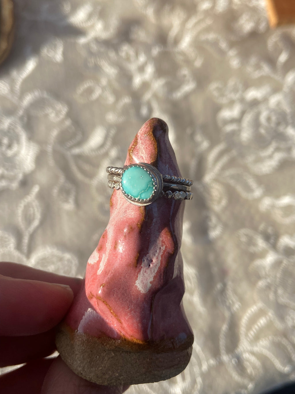 White Water Turquoise Ring - Size 8