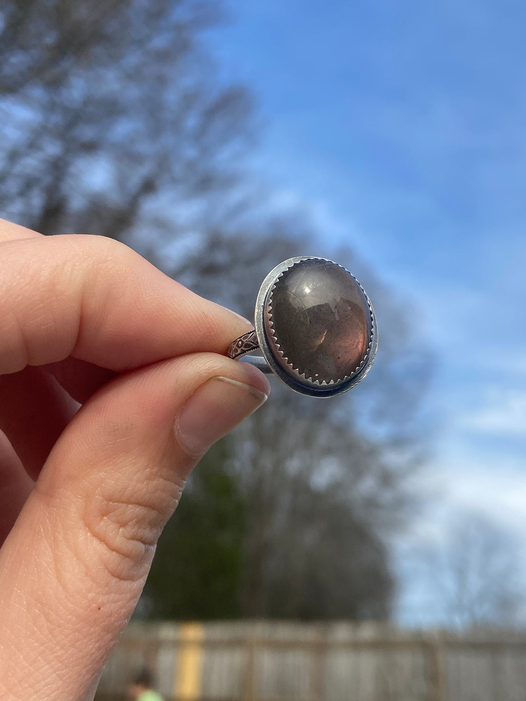 Sunset Labradorite Ring - Size 7.5
