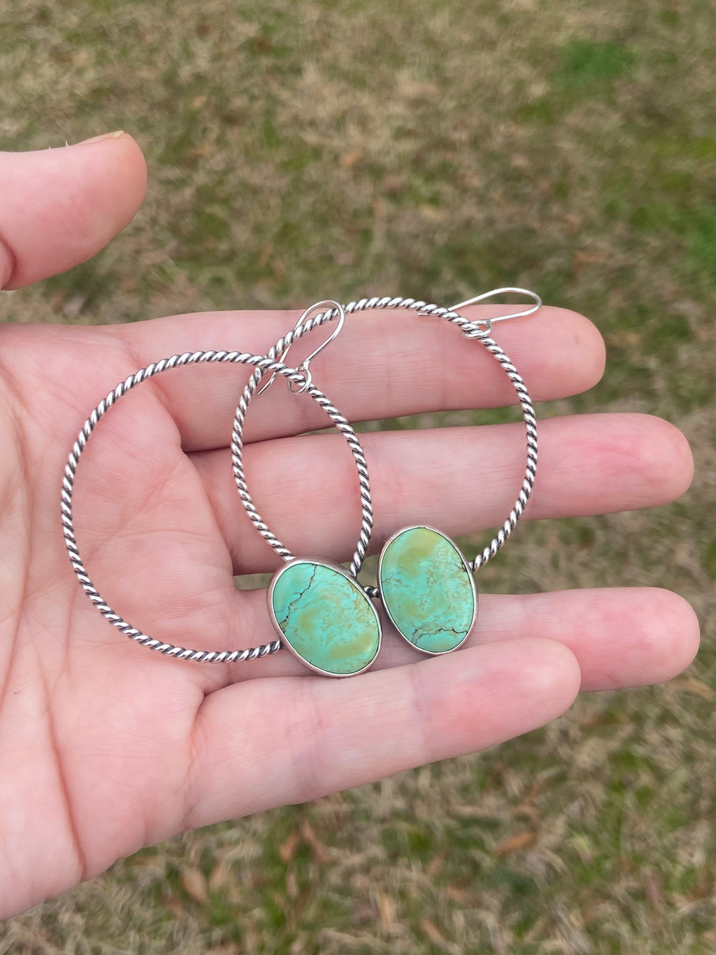 Blue Moon turquoise rope hoops