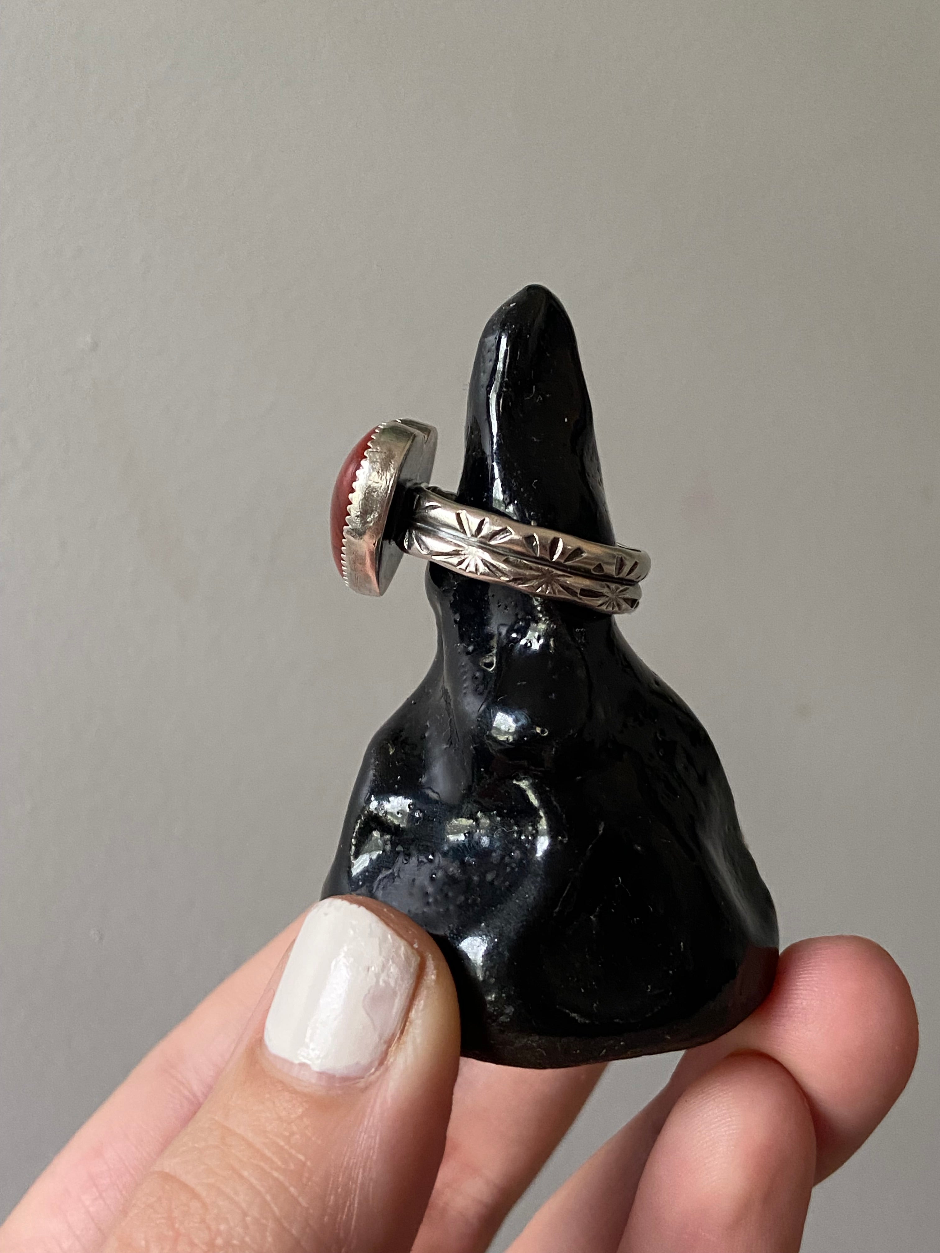 Red Jasper heart ring