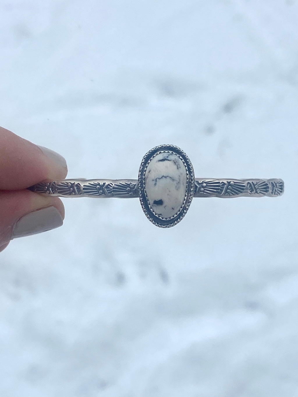 White Buffalo stacking cuff