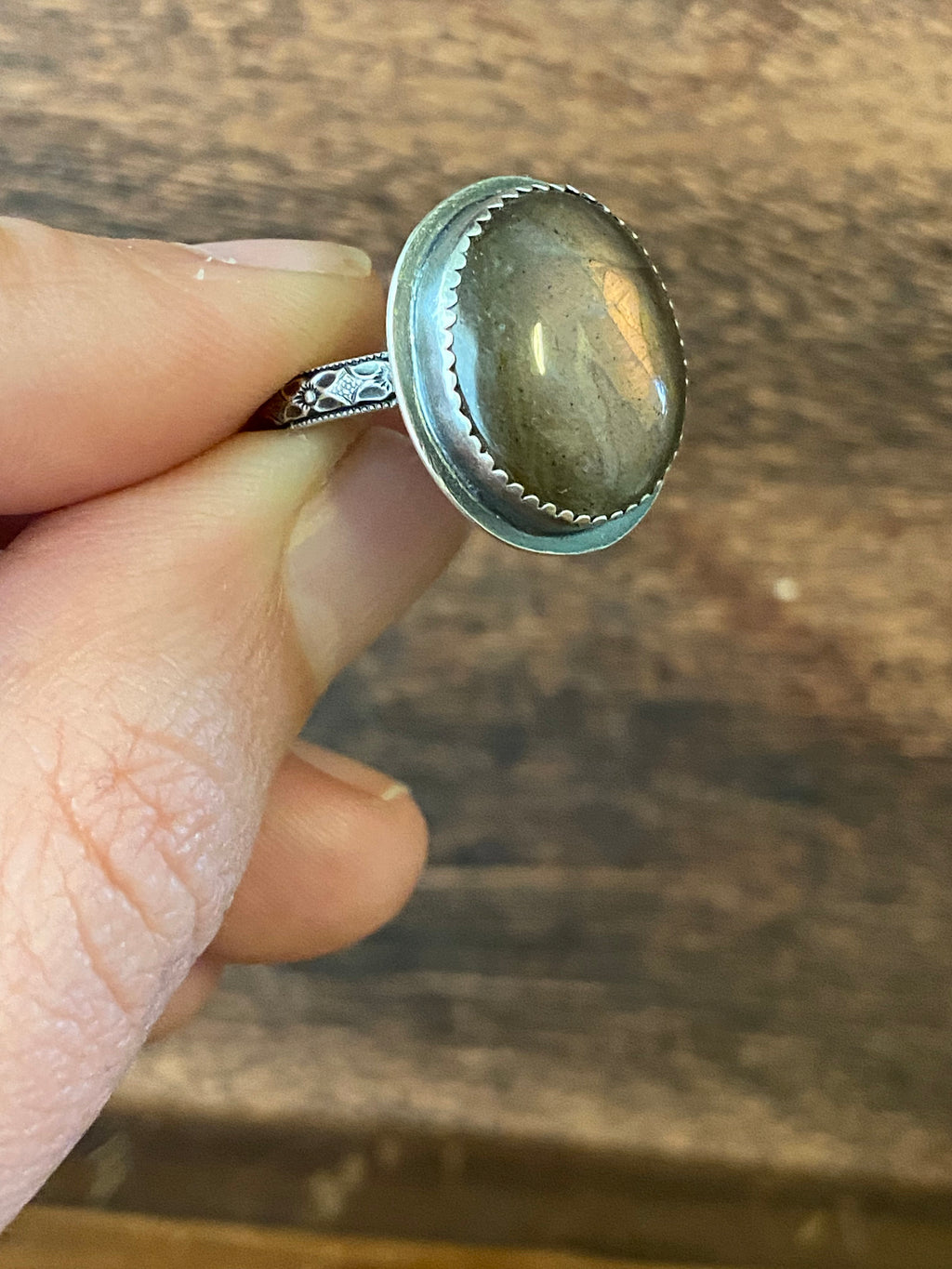 Sunset Labradorite Ring - Size 7.5