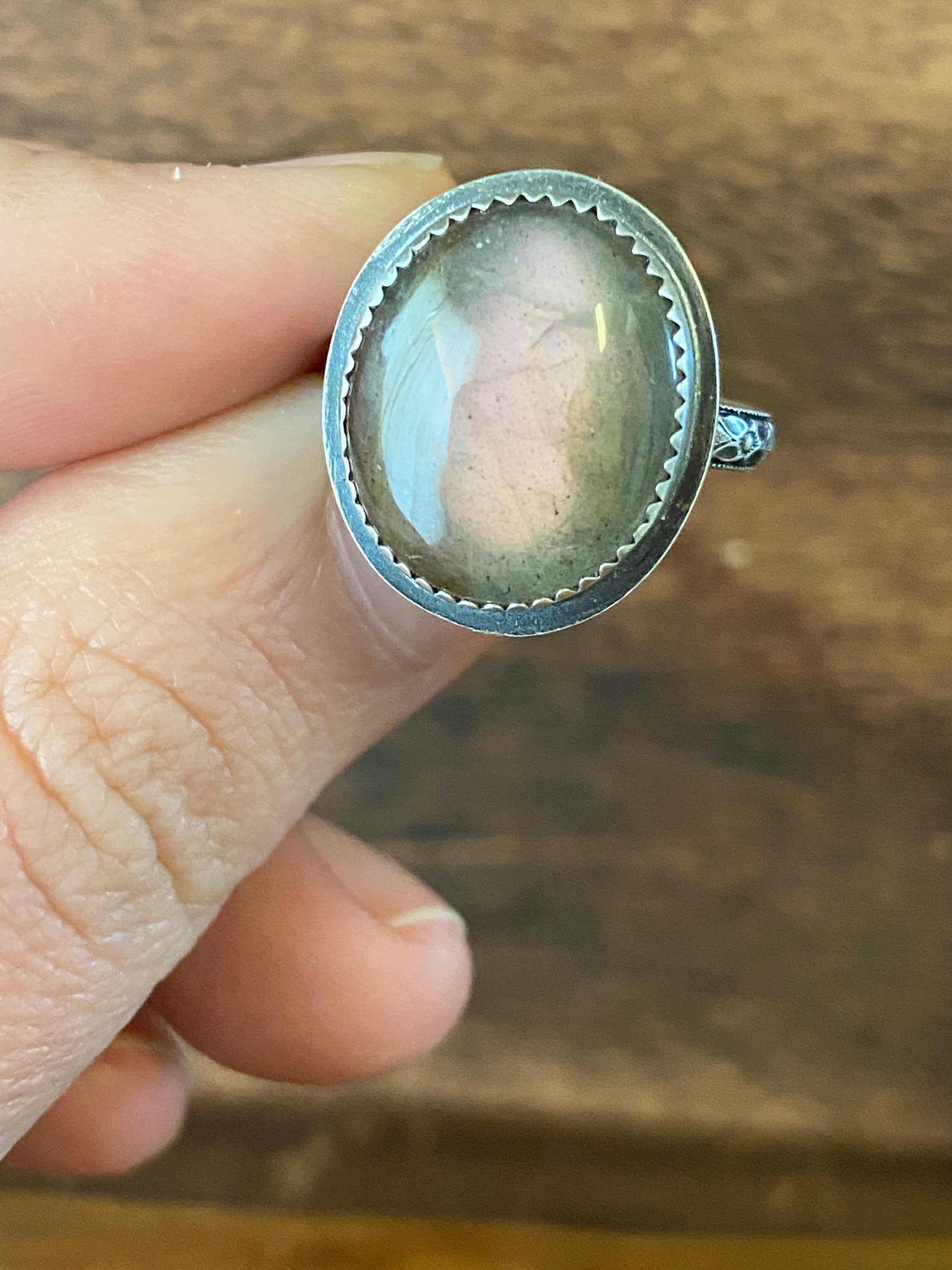 Sunset Labradorite Ring - Size 7.5