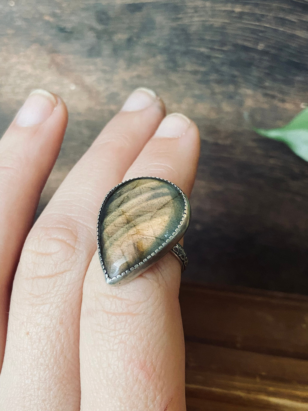 Sunset Labradorite Ring - Size 7.25