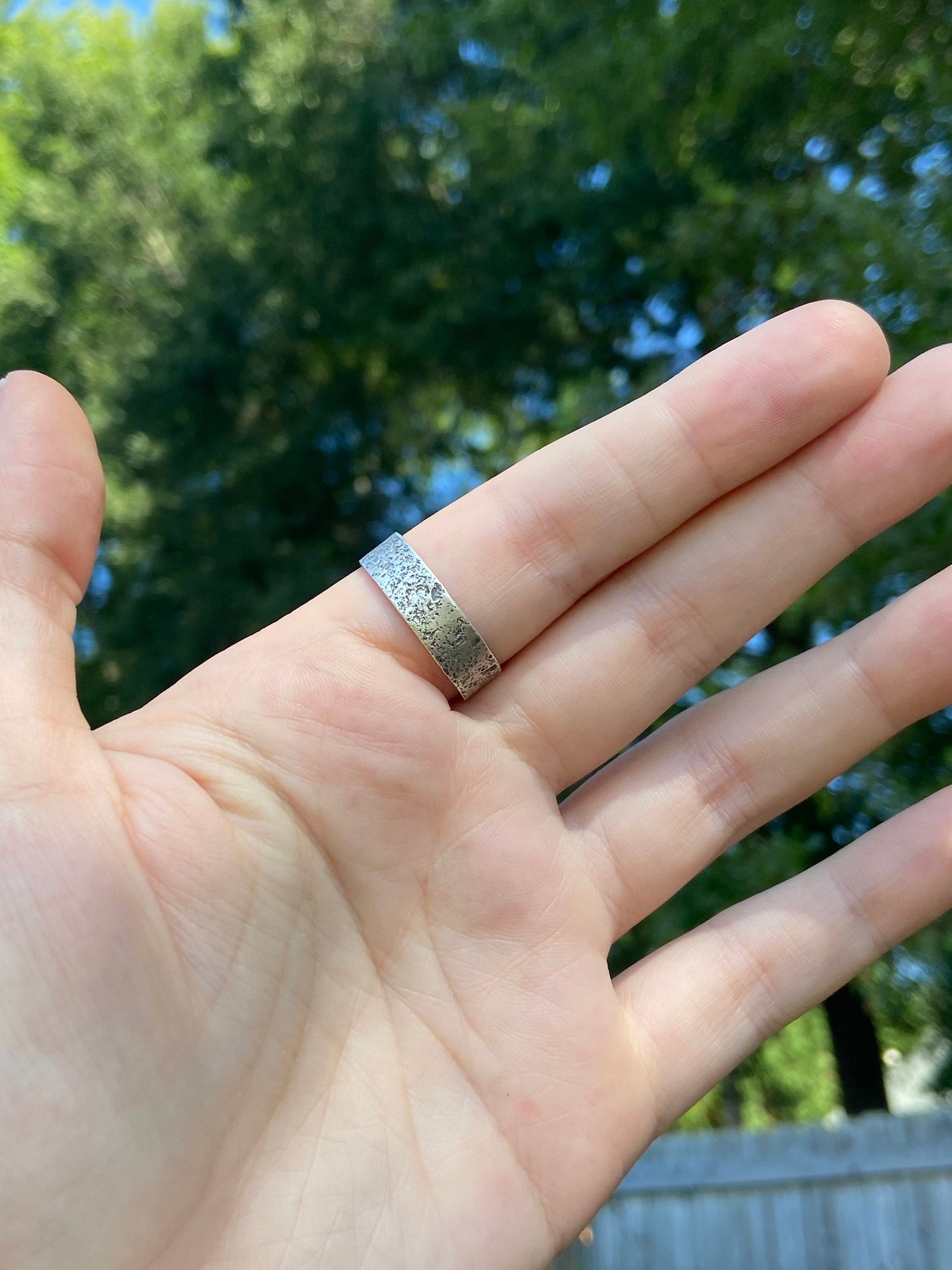 White Buffalo stone statement ring, size 11