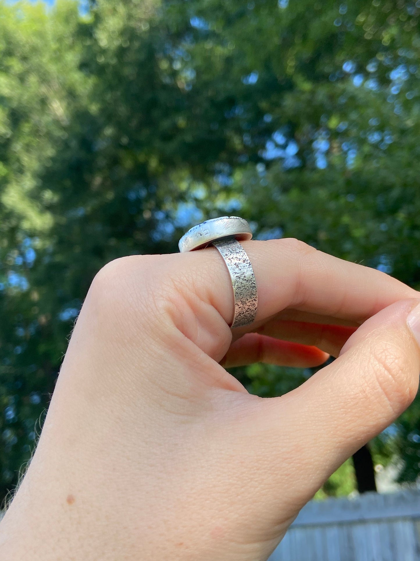 White Buffalo stone statement ring, size 11